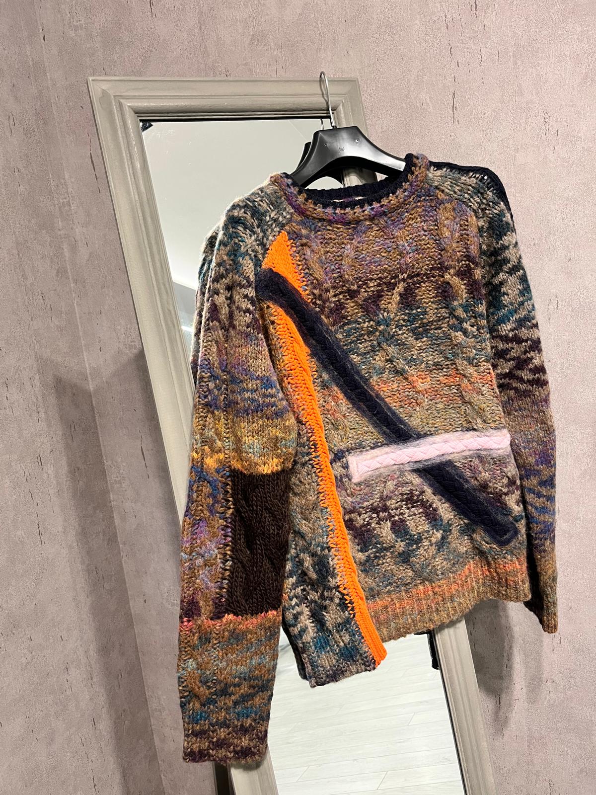 Maglione girocollo multicolor