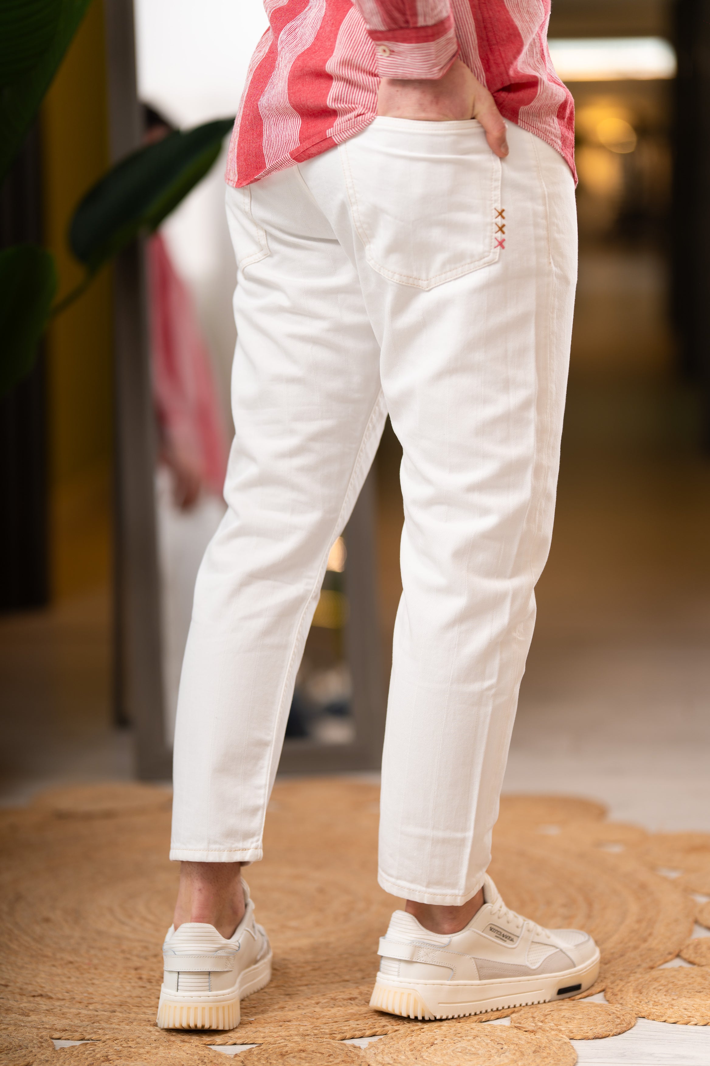 Jeans bianco cotone