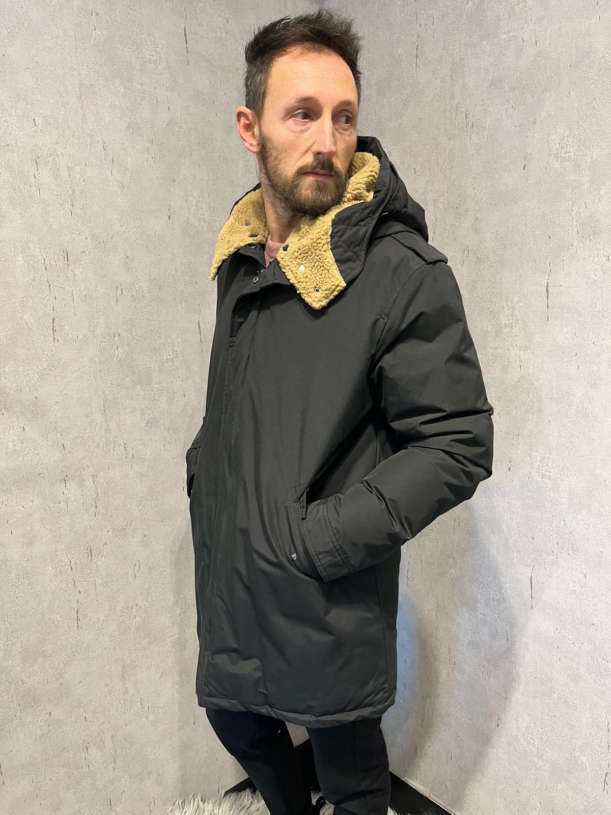 Parka nero uomo