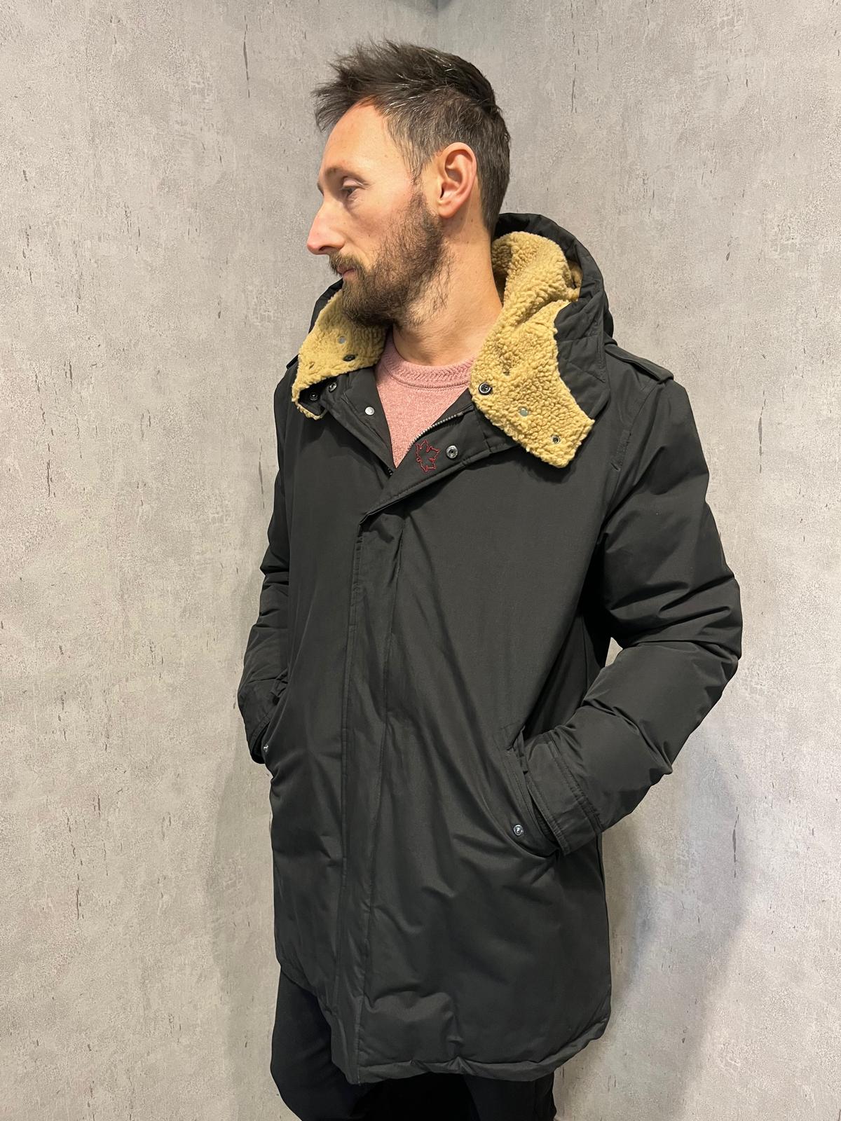 Parka nero uomo