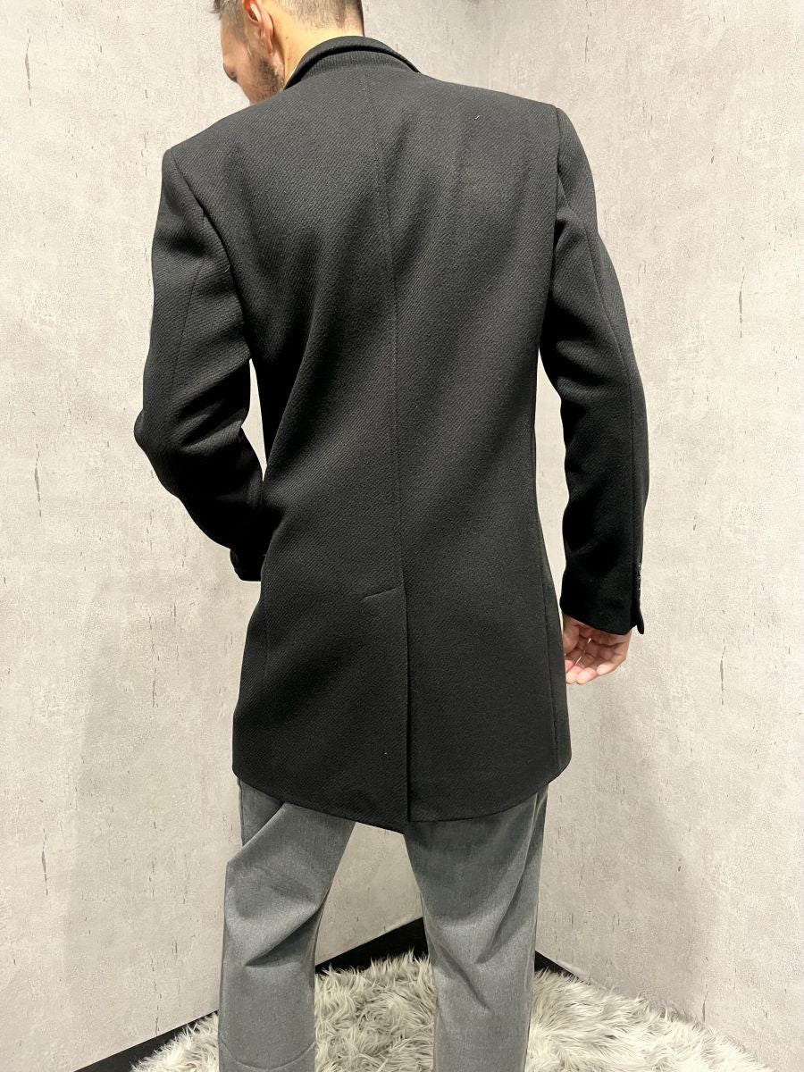 GIANNI LUPO - Cappotto nero monopetto