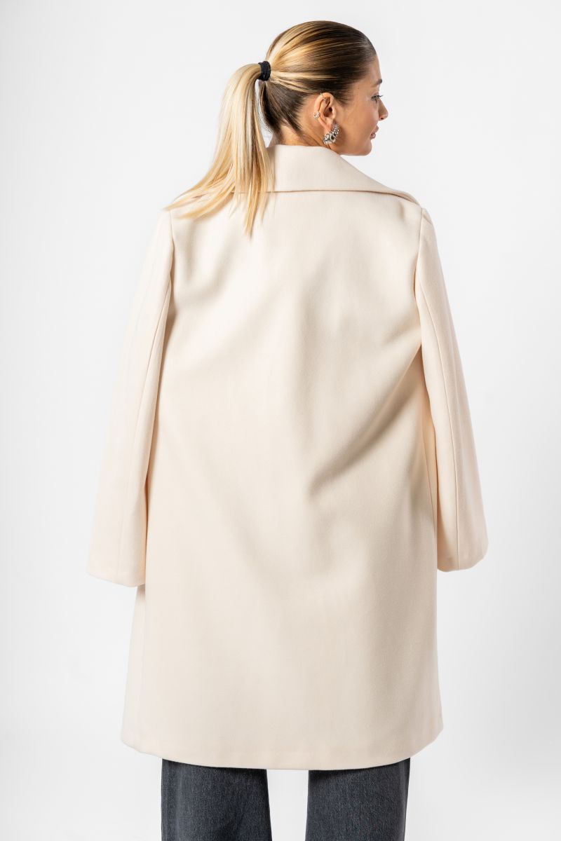 HAVEONE - Cappotto collo sportivo bianco