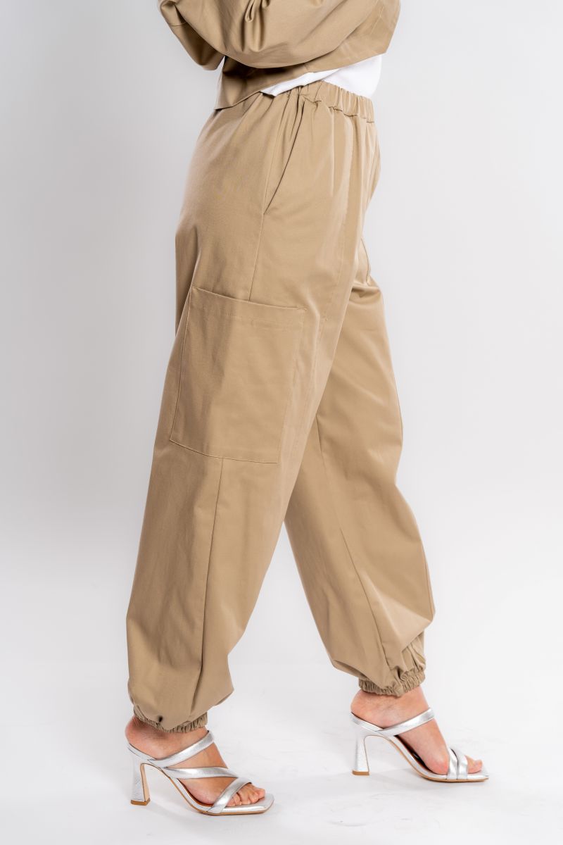 HAVEONE - Pantalone cargo beige