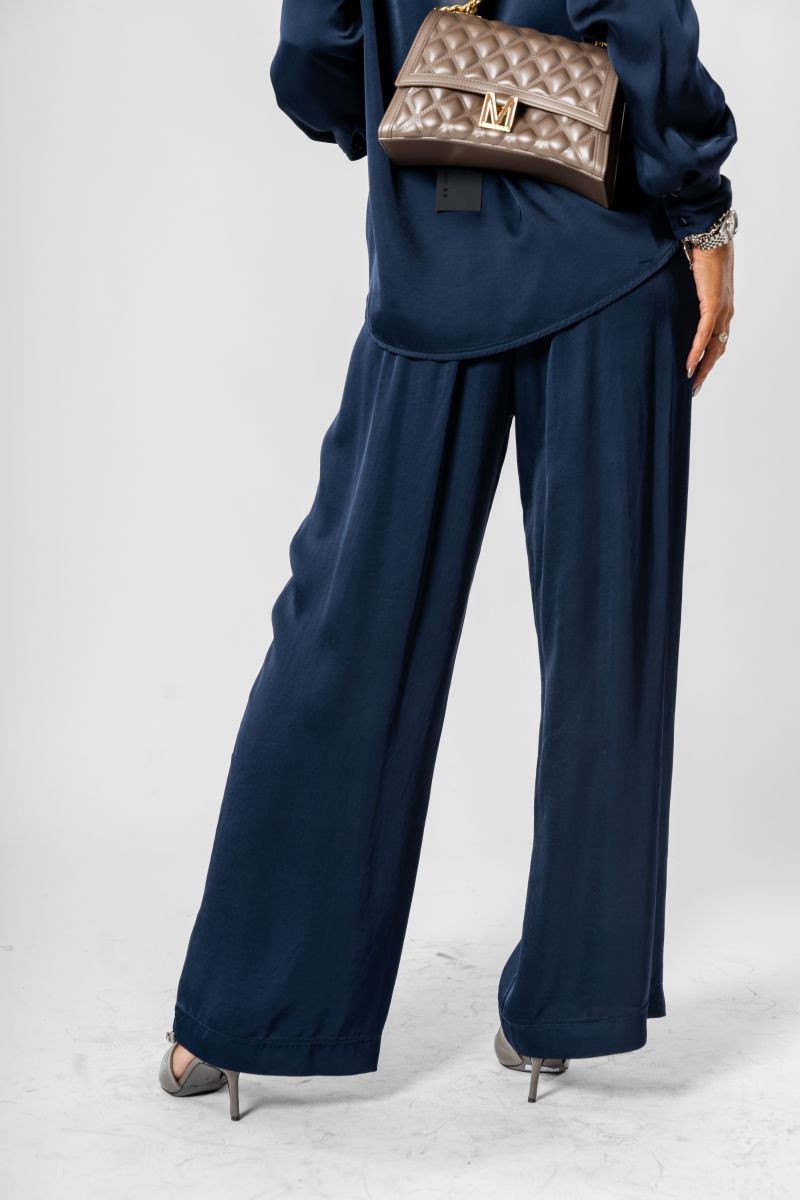 Pantalone palazzo blu notte