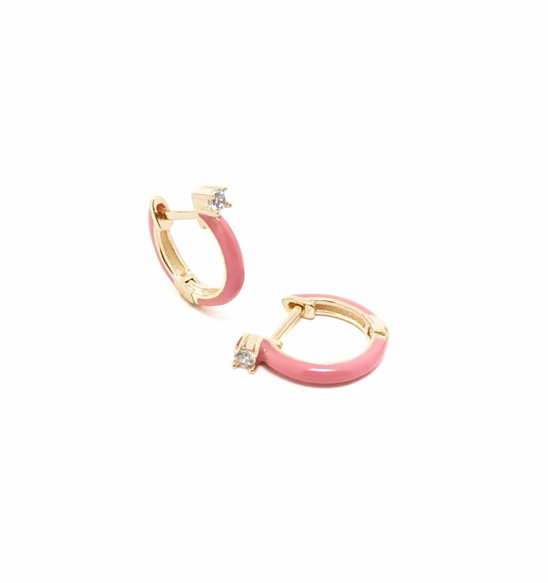 NALI- Orecchini celine smaltati rosa argento 925