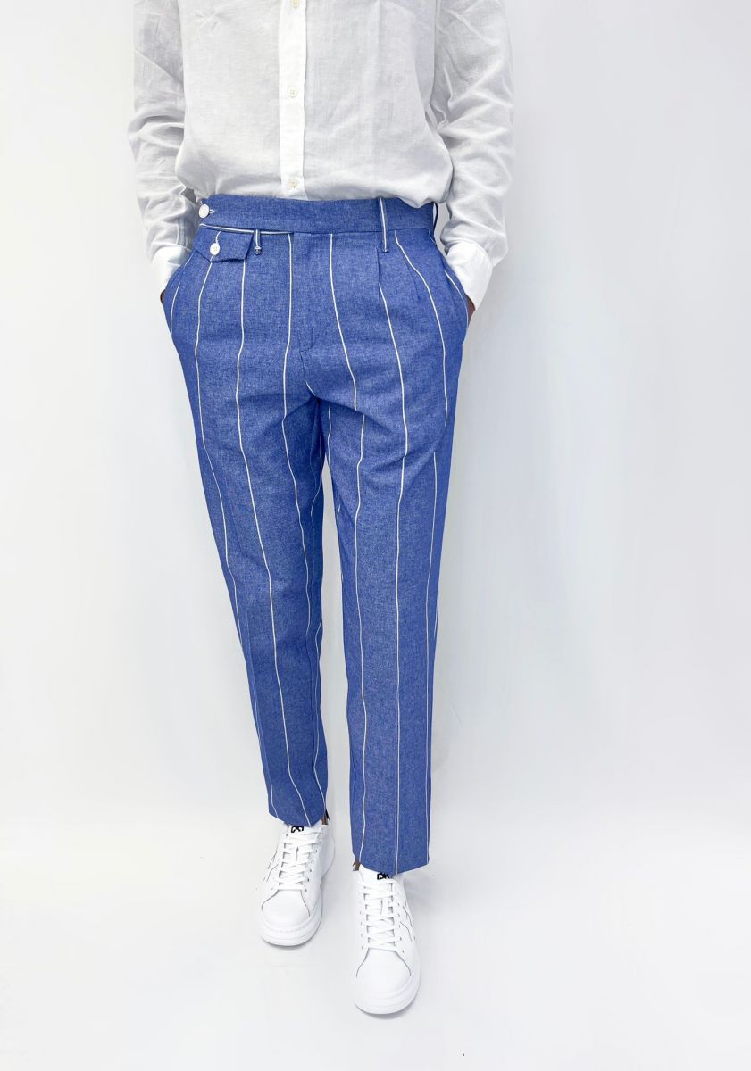 Pantalone rigato royal