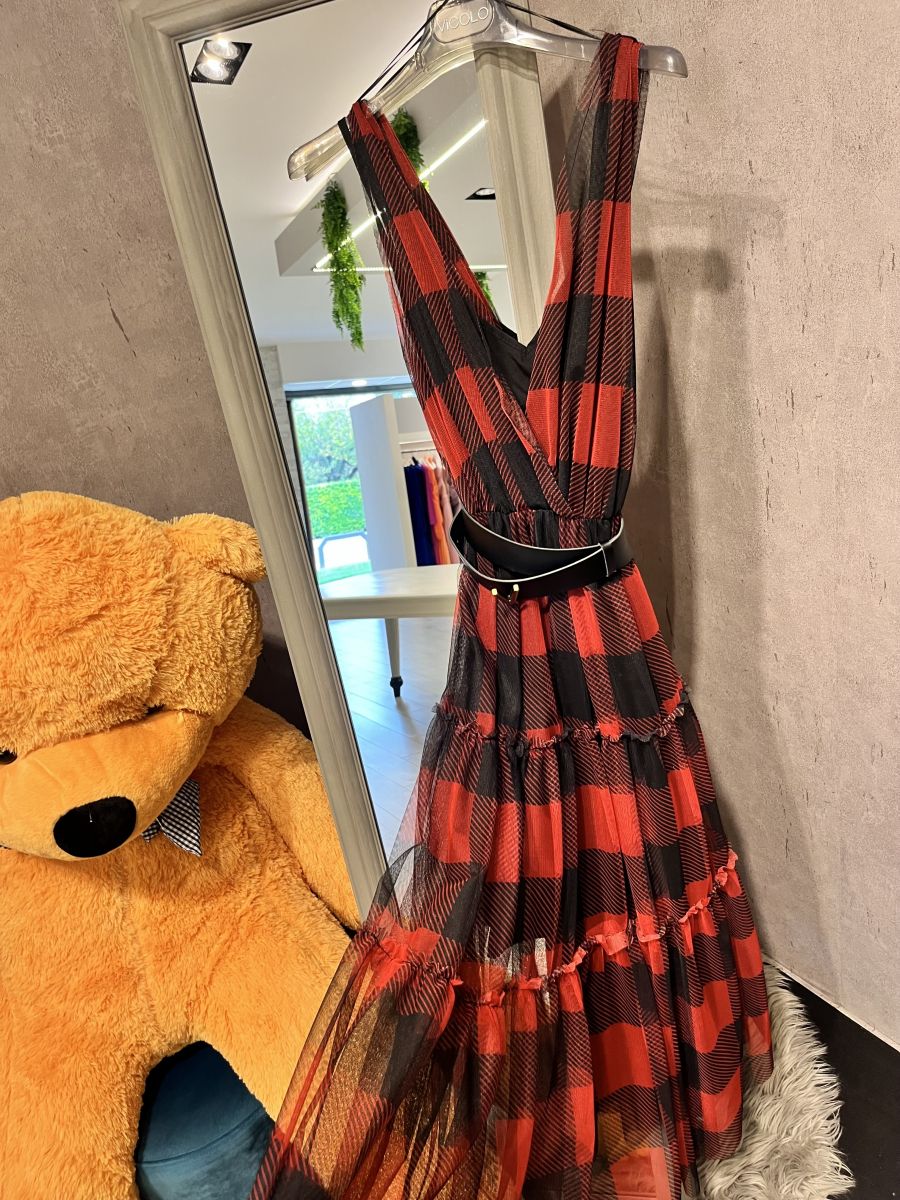 VICOLO - Abito lungo tartan