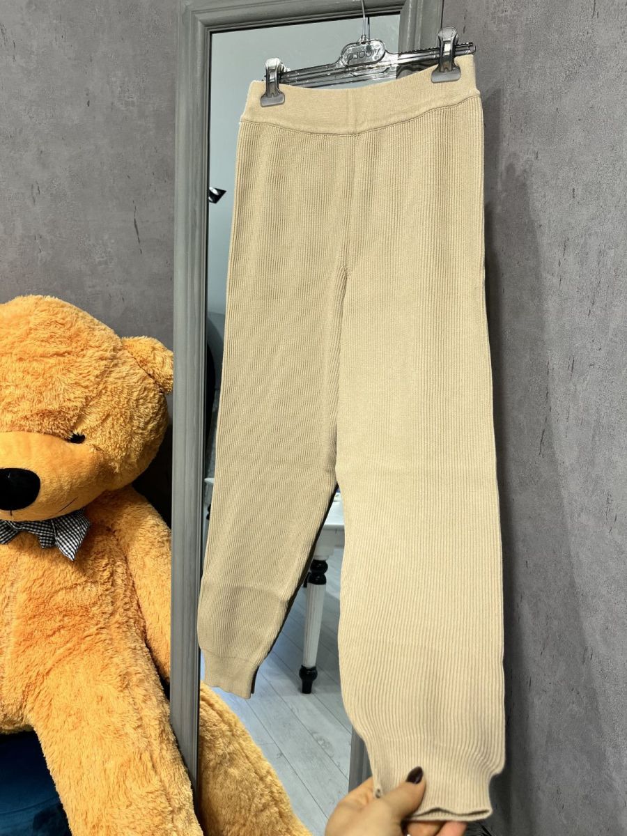 Pantalone in maglia beige